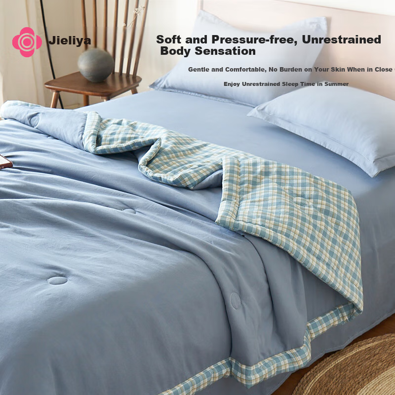 Grace A-Class 100% Xinjiang Cotton Summer Quilt, Air Conditioning Quilt, Washable Summer Cool Quilt, Summer Double Thin Quilt Core, 150*200cm