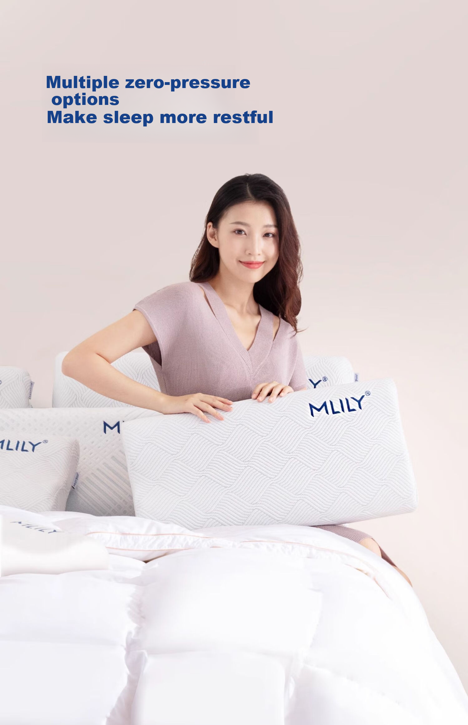 MLILY Zero Pressure Memory Foam Pillow, Cervical Support Pillow for Adults, Five-Star Hotel Quality Memory Pillow, Single Pack 5