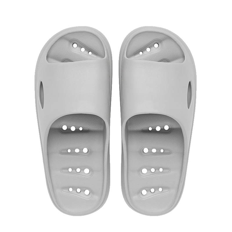 LURAD Men's Bathroom Slippers Indoor Shower Non-Slip Quick-Dry Couple Home Bath Water-Draining Grey Size 40-41