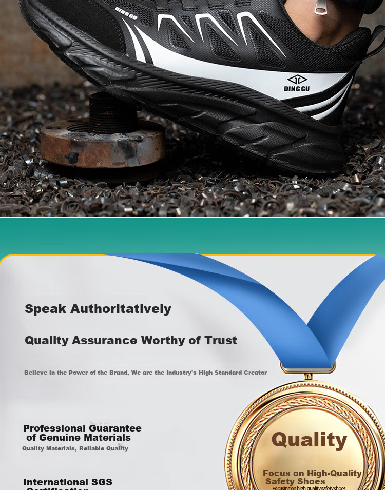 Dinggu Safety Shoes for Men, Lightweight All-Season Anti-Smashing Anti-Puncture Steel Toe Work Boots with Smart Buckle JD8071C41 9