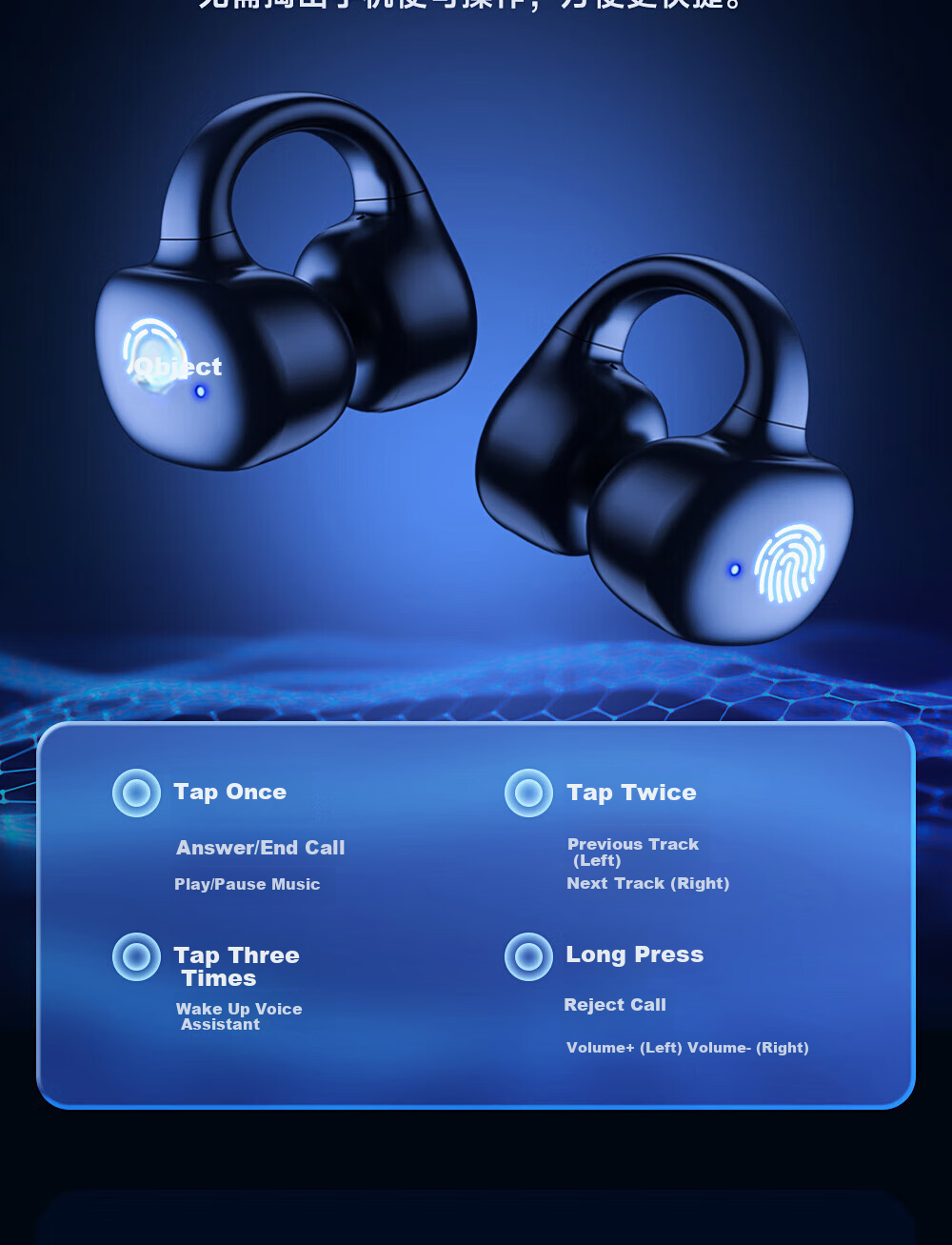 Chuanggu [2025 New Model | Compact And Mini] Bluetooth Earphones, True Wireless Semi-In Short Handle, Music Sports Gaming Low Latency High Sound Quality, Compatible with Android 14