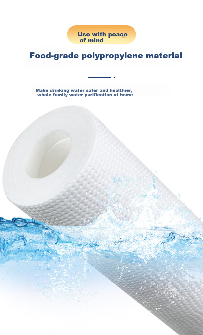 Lelandi Universal Water Purifier 10-Inch PP Cotton Filter Cartridge Compatible with All Brands, Household Under-Sink 5 Micron Pre-Filter Universal Cartridge, 4-Pack with Wrench L8200 6