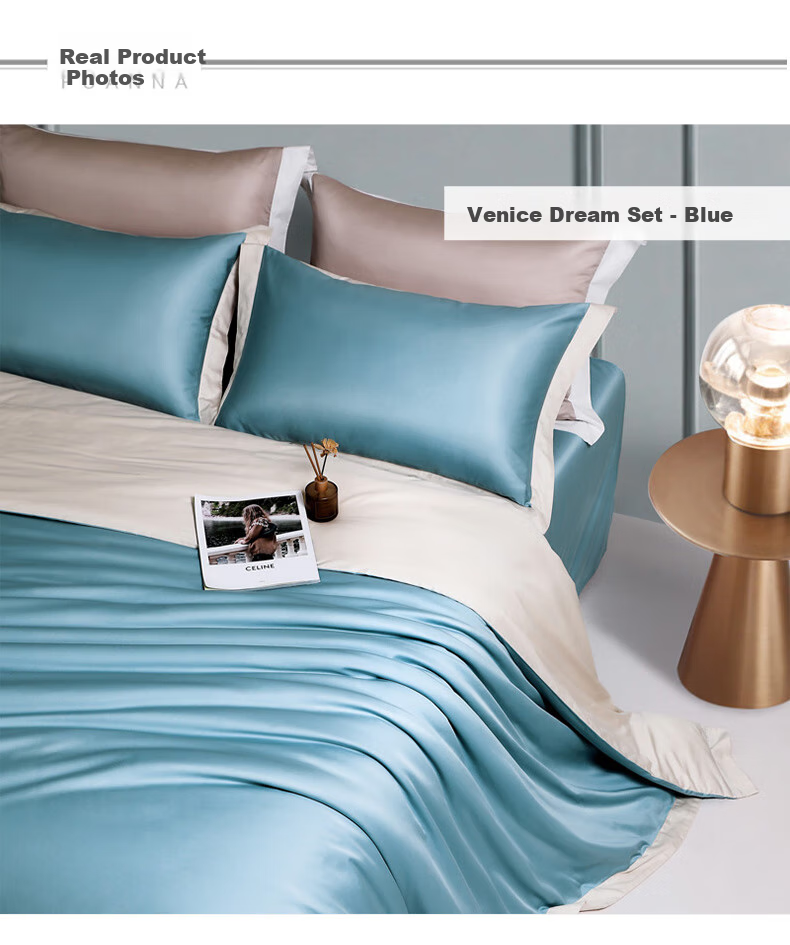 FUANNA Home Textiles 100-Count Long-Staple Cotton Four-Piece Bedding Set for Hotels, Luxury High-Count High-Density Pure Cotton Bedding Set with Bed Sheet And Duvet Cover, 1.8m 1