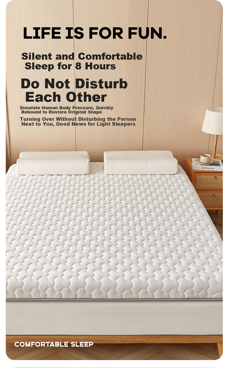 Wuyingongfang, Mu Yin Liangpin Textile Subsidiary Natural Latex Mattress, 1.5x2 Meters, Bed Pad, Floor Mat, Sleeping Pad, Gbai (White) 7
