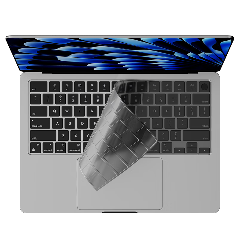 Jichuan Apple MacBook Air 15.3-inch M4/M3/M2 Keyboard Cover 2025/24/23 Ultra-thin Transparent Black Waterproof Dustproof Laptop Keyboard Protector