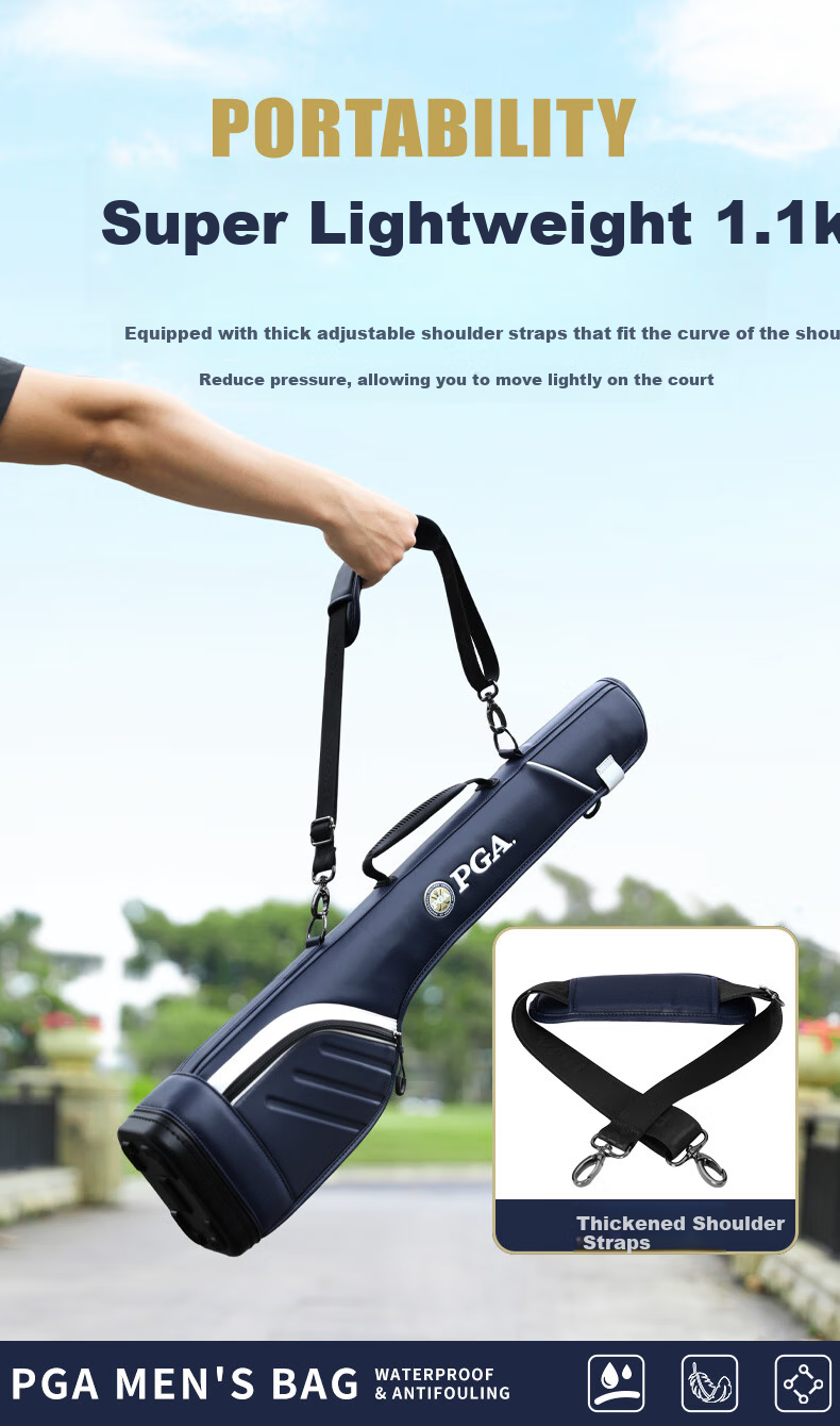 PGA Golf Bag for Men, Ultra-Light Portable Club Bag, Practice Ball Bag for 6 Clubs, Navy Blue 5