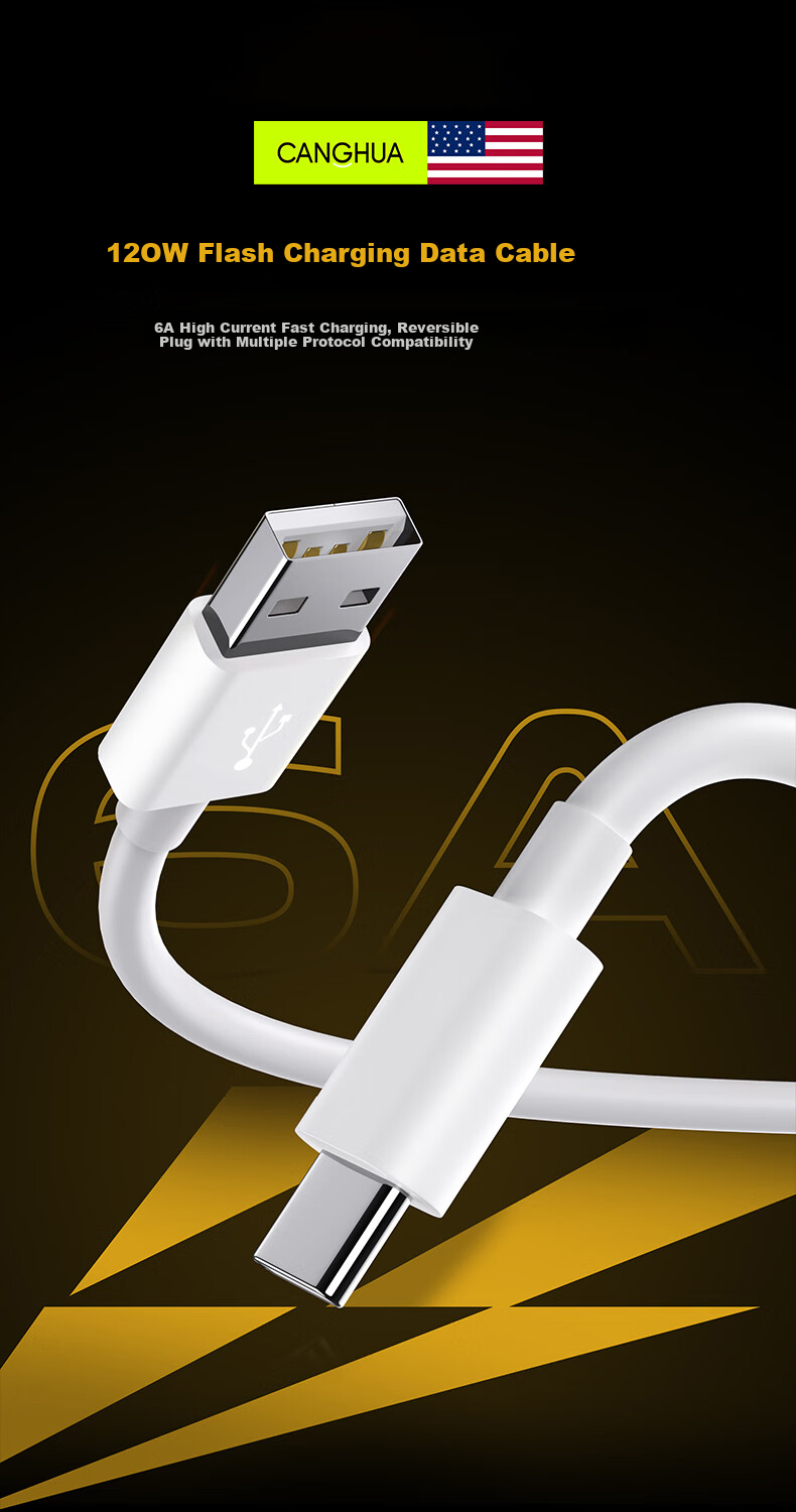 CangHua Compatible with Vivo IQOO Data Cable, 6A Fast Charging 120W/90W/80W Quick Charging Cable for X200s/iqoo11/10/9Pro/8/7/Z9Turbo/Neo5/6 1