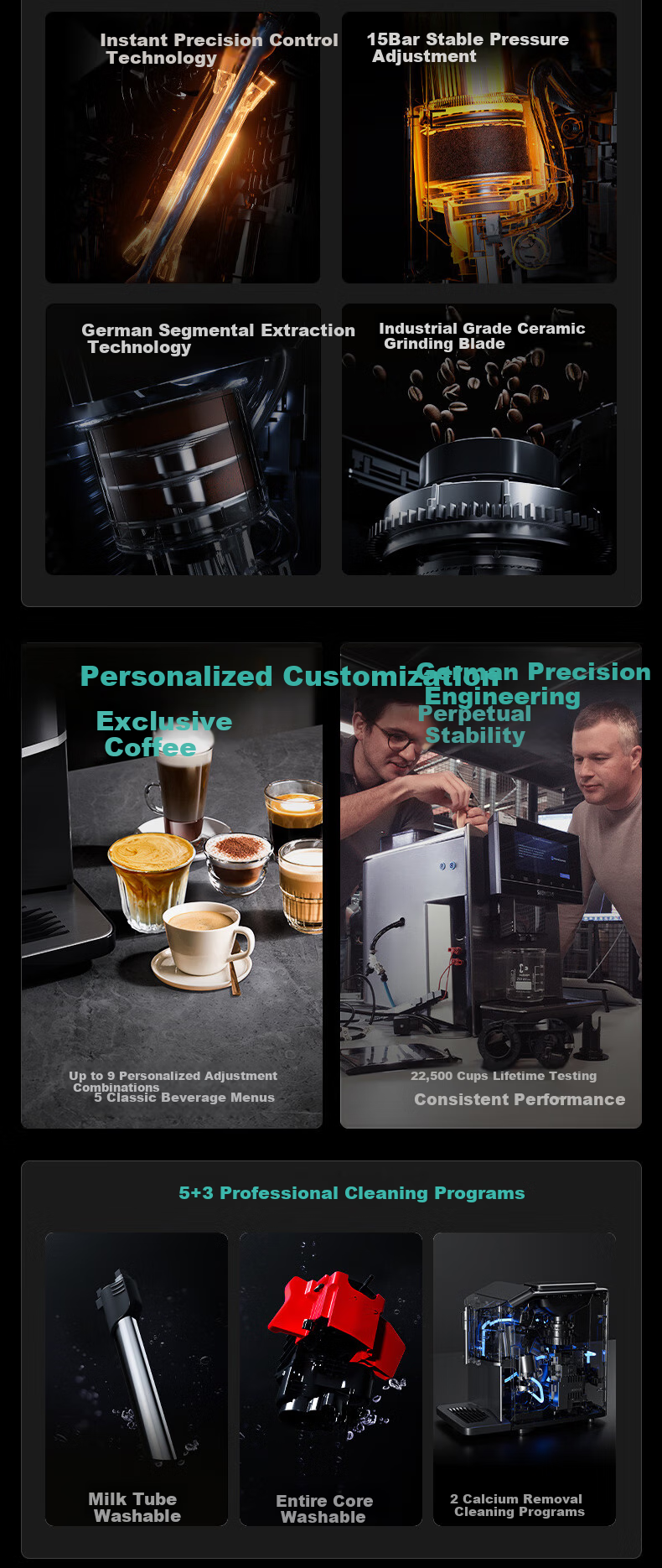 SIEMENS [Imported from Europe], EQ300 Fully Automatic Home Coffee Machine, Compact Portable Grinder All-In Machine, Office Smart Extraction, Italian And American Style, TF301C19 3