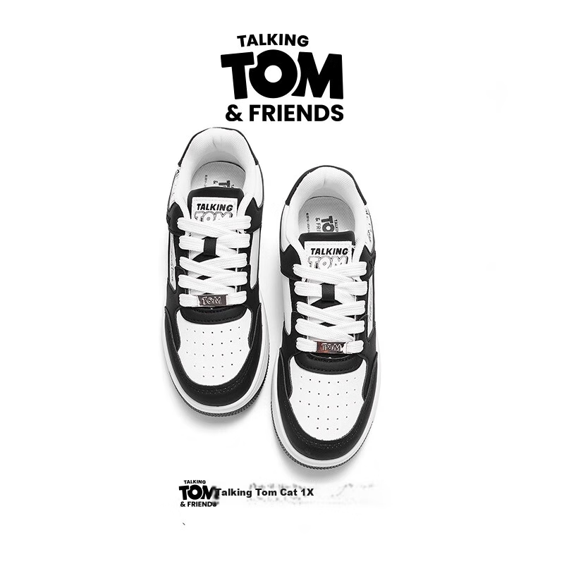 TalkingTom Spring And Summer New Men's And Women's Shoes, Youth Sports Casual Chinese-Style Sneakers, Black And White, Size 40 2