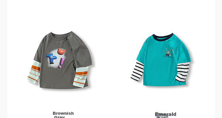 BALABALA Children's Clothing Baby T-Shirt Faux Two-Piece Long-Sleeve Top for Girls, Autumn Wear 2025, Printed Cute 209325100004 11