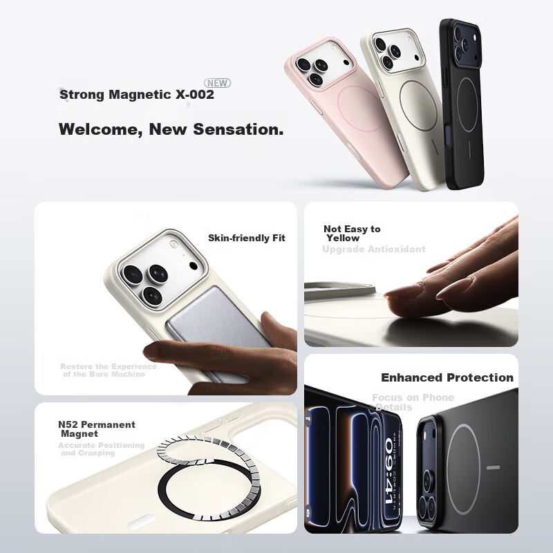 Чехол KEKLLE для iPhone 17, MagSafe, силиконовый, противоударный, простой стиль, матовый