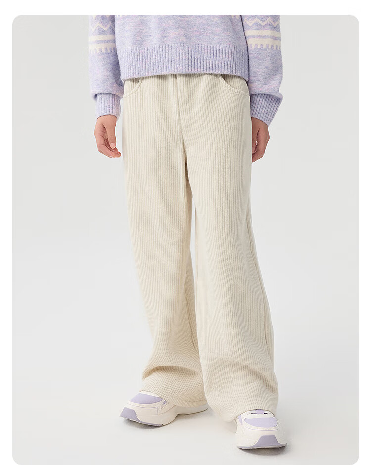 Balabala BalaOne Girls Fleece-Lined Straight-Leg Kids Pants 2025 Winter Warm Fashion 208425108006 7