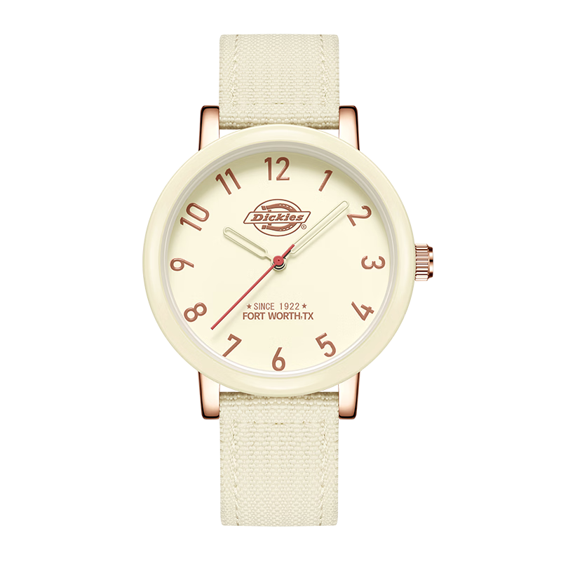 Dickies Student Watch, Specially Designed for Middle And High School Students, Exam Watch, Silent Quartz Watch, Birthday Gift for Girls, CL-602, Beige
