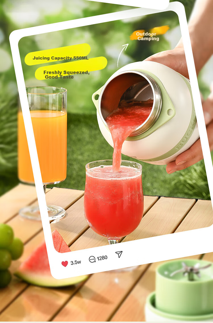 Liven Portable Juicer Cup with Ice Crusher, 750ml Stainless Steel Travel Cup, Small Blender Bottle for Outdoor Use, Food Processor LLJ-A756 13