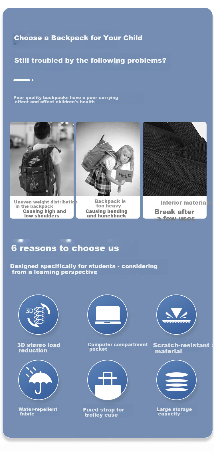 YANGGUANGBADIAN Backpack for Middle School Boys, Lightweight High School And College Students Large Capacity Water-Resistant Travel Backpack Black 2