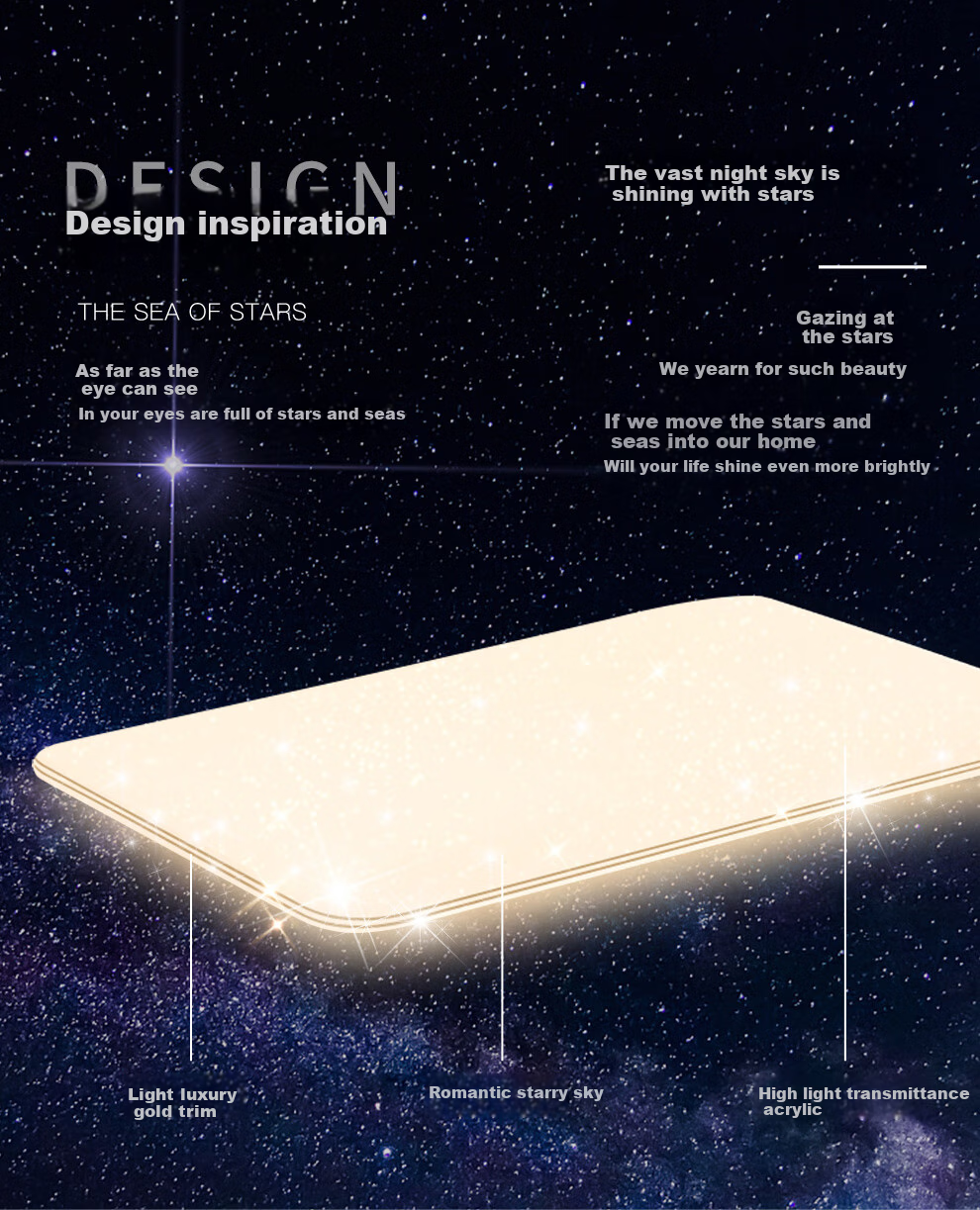 NVC Full Spectrum Eye-Protection Ceiling Light, Living Room Light, Simple Bedroom Light, Smart LED Lighting Fixture, Starry Sky Y 5