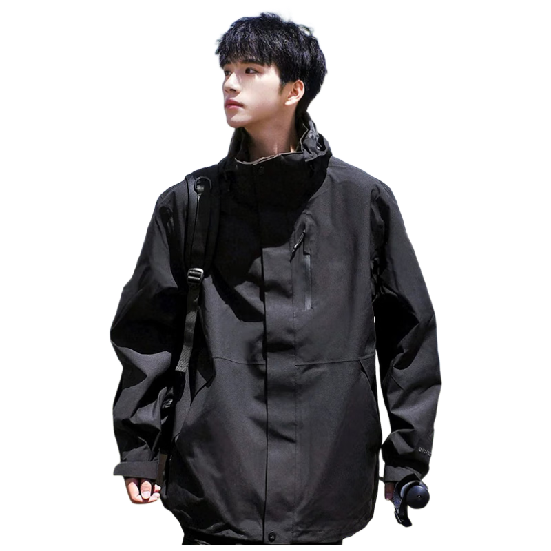 JEEP SPIRIT Unisex 3-in-1 Outdoor Waterproof Warm Jacket Black 2XL