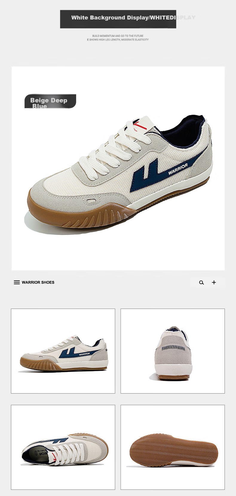 Huili Official Women's Sneakers, New Summer 2026 Women's Shoes, Classic Versatile Couple Shoes, Beige-Gray And Dark Blue, Size 35 12