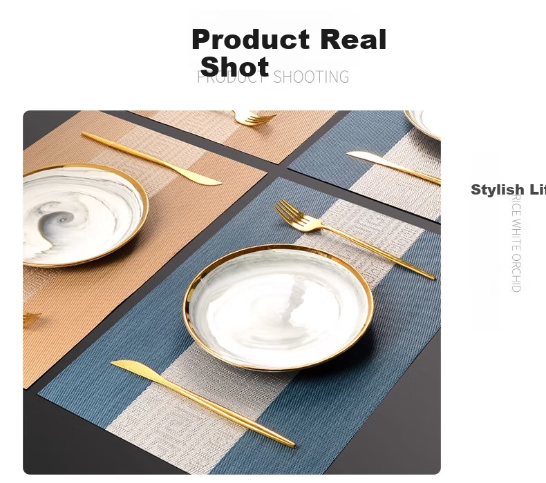 AVIVI Placemats, Heat-Resistant Mats, Western-Style Placemats, Waterproof Tea Table Mats, Table Flags, Dining Table Mats, Plate Mats, 30*45*4 Pieces, Mi Zha 6