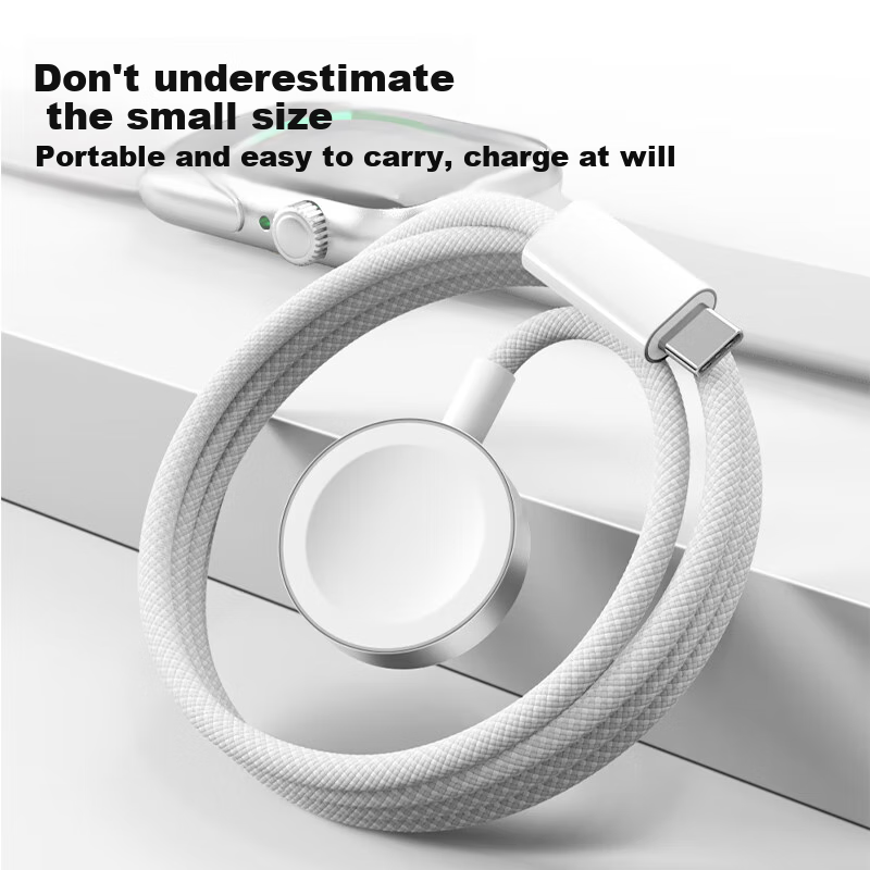 BIAZE [5W Fast Charging] Compatible Apple Watch Charger, Apple IWatch Charging Cable, Braided Cord for S12/11/10/9/8/7/Ultra3/SE3, Magnetic Fast Charging Dock