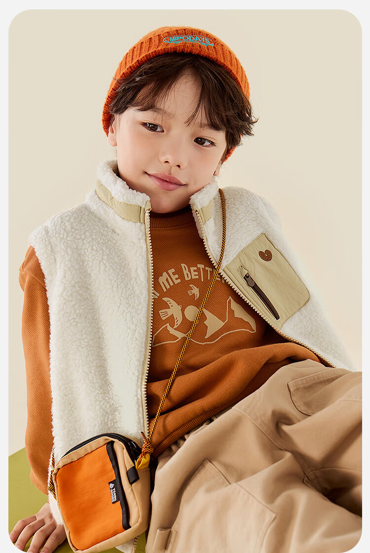 Minibala Kids and Adults Anti-Static Plush Vest Fleece Warm Outdoor Windbreaker 2025 Autumn New 3