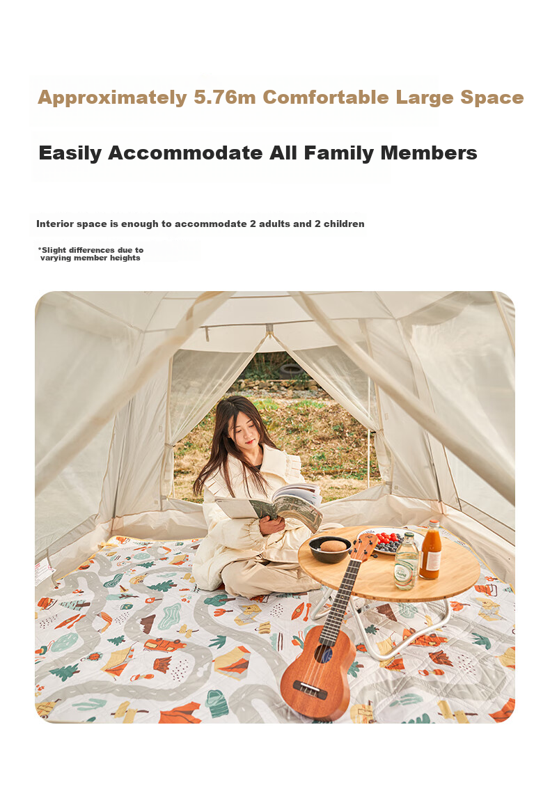 MOBIGARDEN LINE FRIENDS Collaboration Camping Automatic Tent Space Version 145 NX21561003 Brown Bear Off-White 6