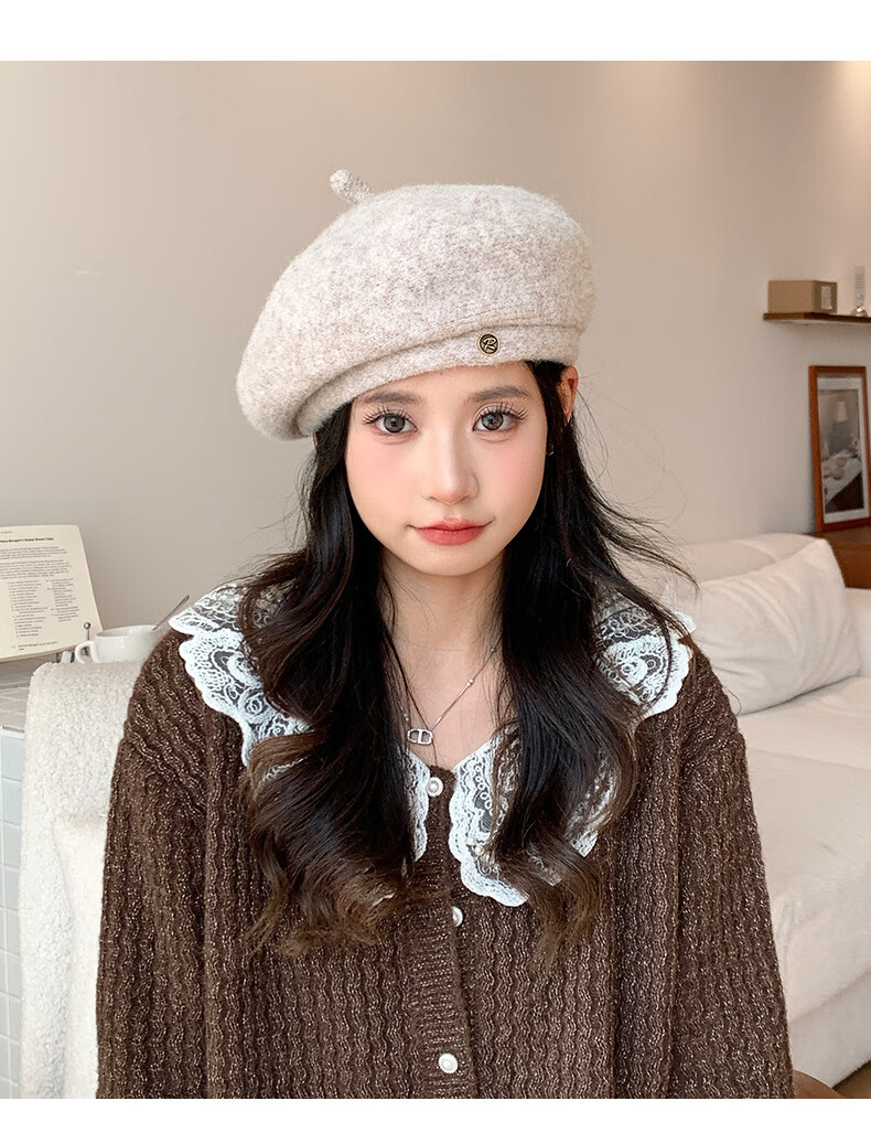 XUEXIMAN Women's Beret Autumn Winter Versatile Warm Slim Face Octagonal British Retro Newsboy Painter Hat 10