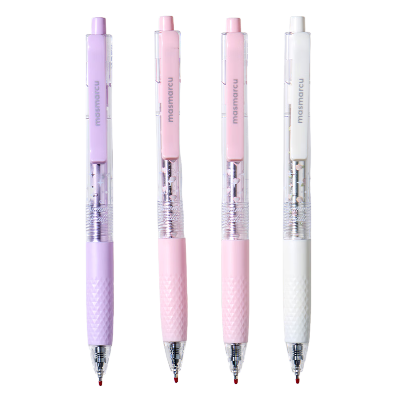 MASMARCU Morning Light Stationery Midsummer Waltz 0.5mm Retractable Quick-Dry Gel Pen High-Value Quick-Dry Ink Student Exam Office ST Tip 4-Pack AGPJ9038-ZZ
