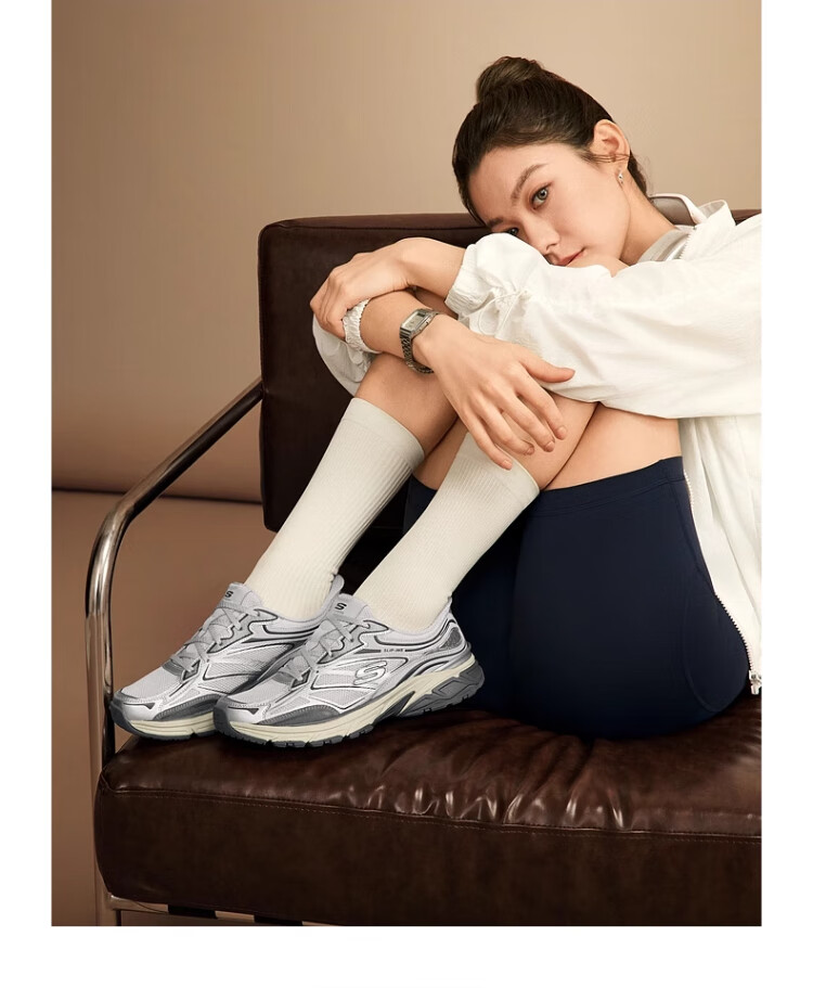 Skechers Silver Wing Women's Dad Shoes Casual Fashion Comfortable Height Increasing Sneakers 150711 39