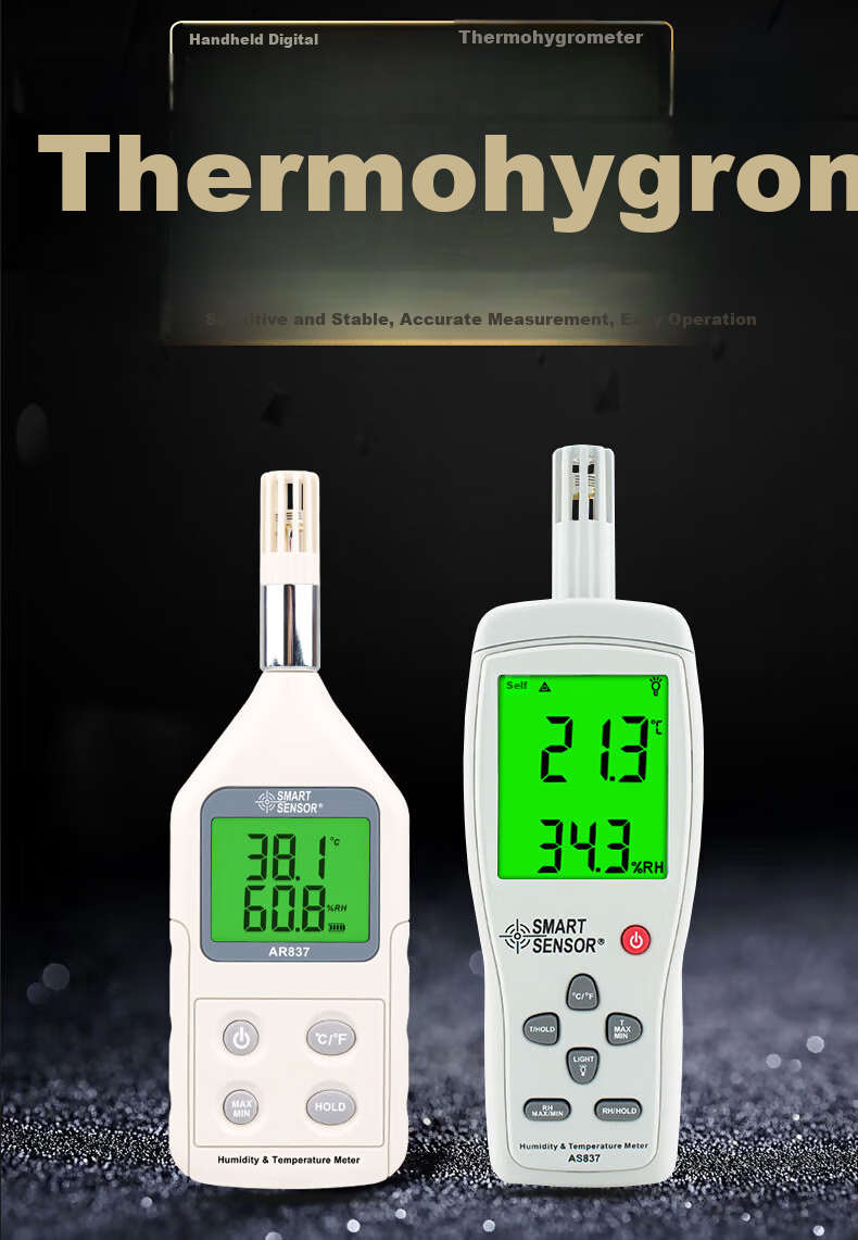 Xima High-Precision Digital Air Temperature And Humidity Meter, Industrial Handheld Integrated Temperature And Humidity Detector AR807A+ 1