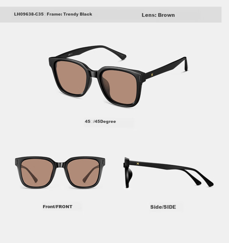 LOHO 2026 New Sunglasses for Women, Square Frame, UV Protection, Fashionable Men's Driving Sunglasses, Anti-UV Eyes LH09638 16