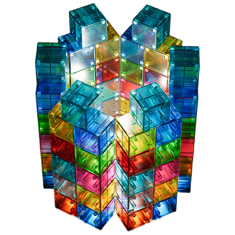 Beibei Home Versatile Transparent Magnetic Building Blocks Geometric Number Sense Early Education Magnetic Puzzle Large Particle Children's Educational Toy