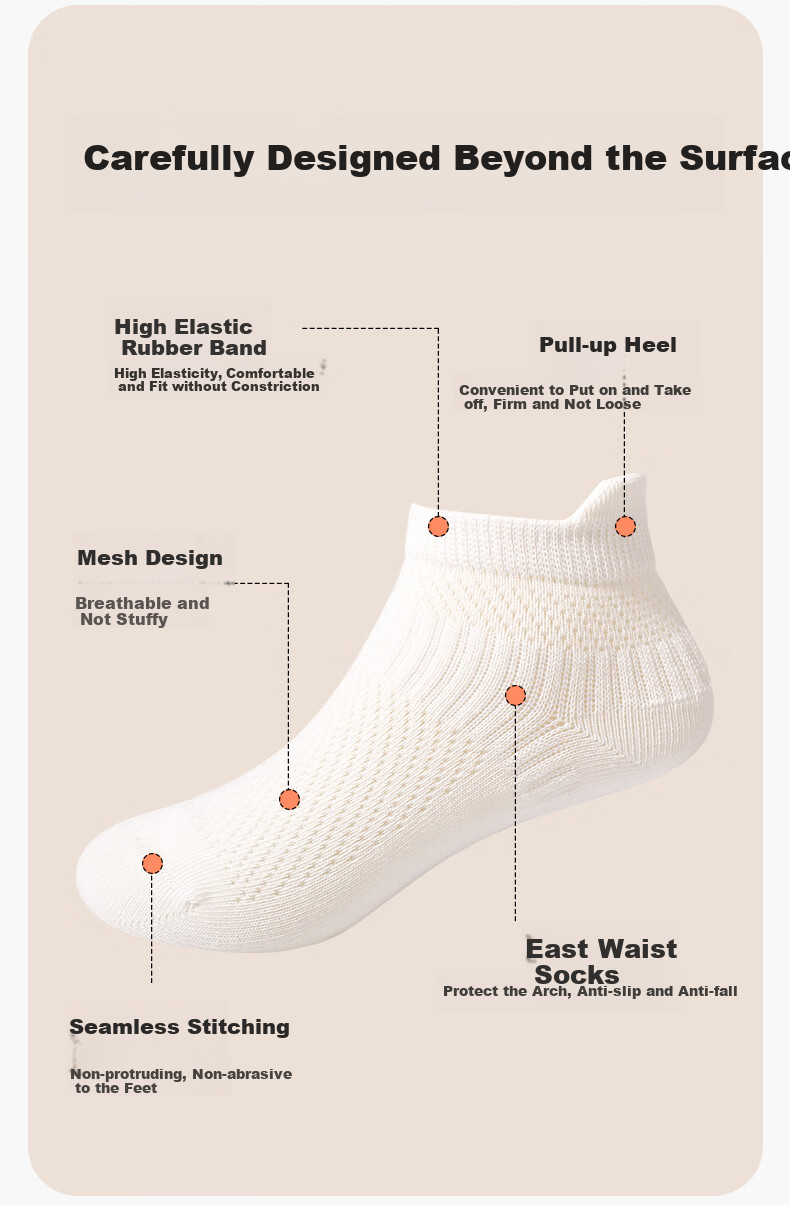 Zhiyouban Children's Boat Socks Spring And Autumn Cotton Socks Boys' White Socks Girls' Summer Thin Breathable Mesh White Socks School Uniform Socks 3