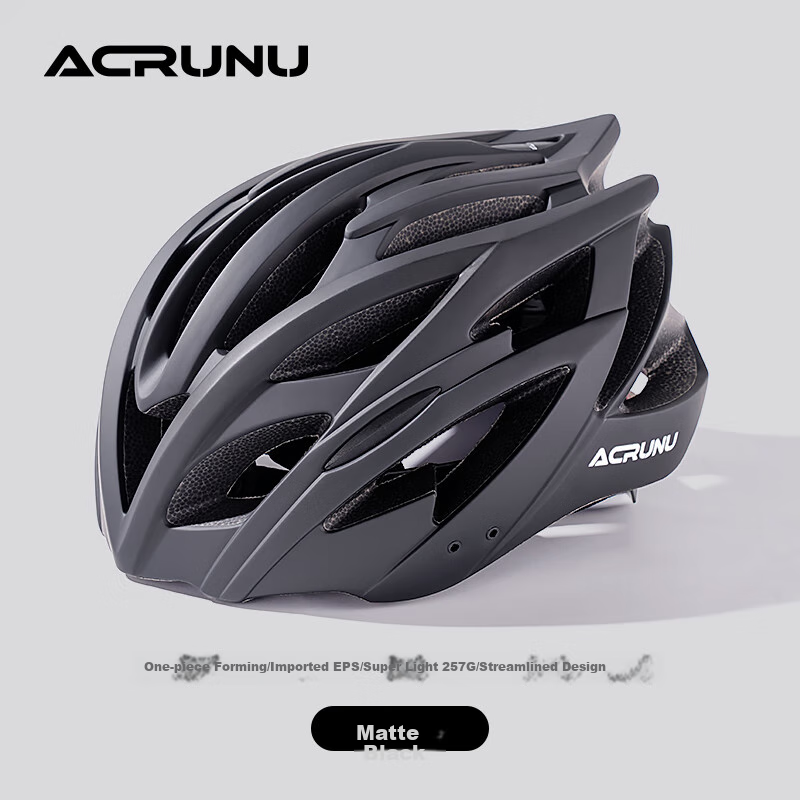 ACRUNU Gradient Cycling Helmet, Mountain And Road Bike Integrated Safety Helmet for Men And Women, Anti-Collision And Impact-Resistant Warrior Black