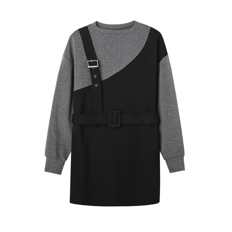 Dme Modern Colorblock Sweatshirt Autumn Crewneck Casual Long Sleeve Straight Sweatshirt for Women
