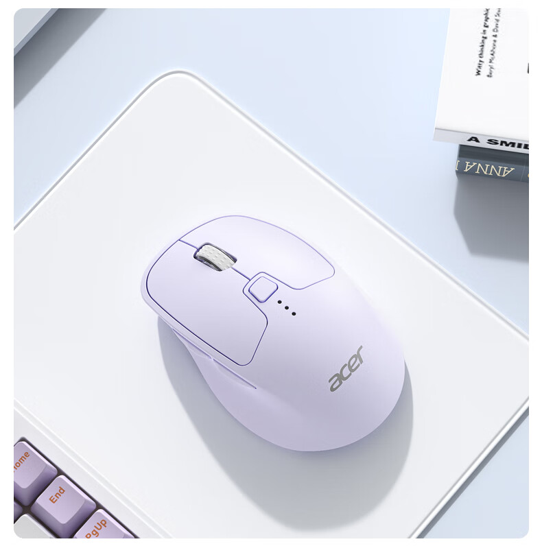Acer Wireless Bluetooth Dual-Mode Rechargeable Ergonomic Silent Mouse for Office, Compatible with Apple Mac, Huawei Matebook, Laptop, iPad - Milk Tea Color 3