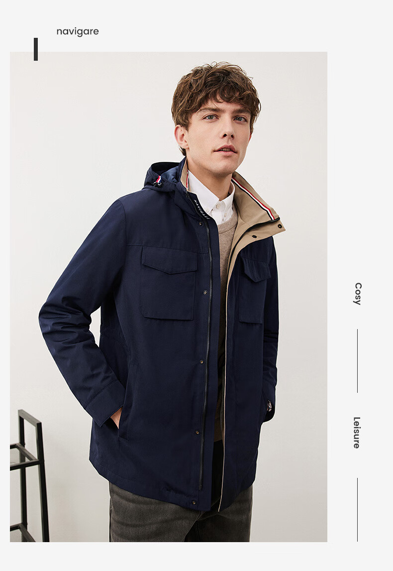NaviKeel Italian Small Sailboat Autumn Winter Men's Hooded Cotton Padded Windproof Warm Jacket 1331013509 3