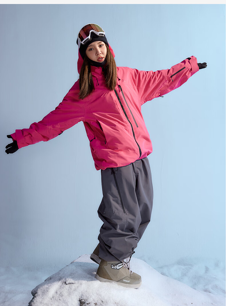 Nanend Skyline Unisex 3L Waterproof Arc Ski Jacket Cream Blue XS 29