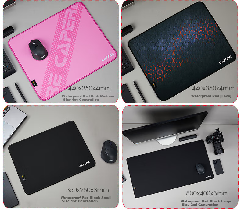 CAPERE Waterproof Nylon Mouse Pad, Cordura Coarse Surface Neutral Pad, Computer Accessory Gaming Mat, [Zhuifeng] Black 350x250x3mm Nylon Pad 5