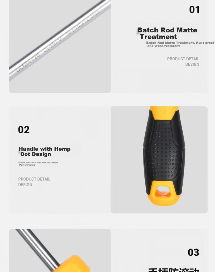 DELIGONGJU Deli Fish-Shaped Cross-Head Screwdriver SUP11 (Yellow), PH2x100mm, DL636100 12