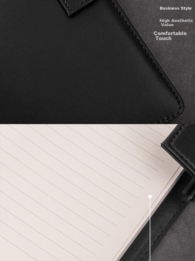 Deli 16K/120 Sheets Classic Leather Business Notebook with Button Closure, Soft Cover with Refill Paper, Meeting Journal, Diary, Notebook 7941 1