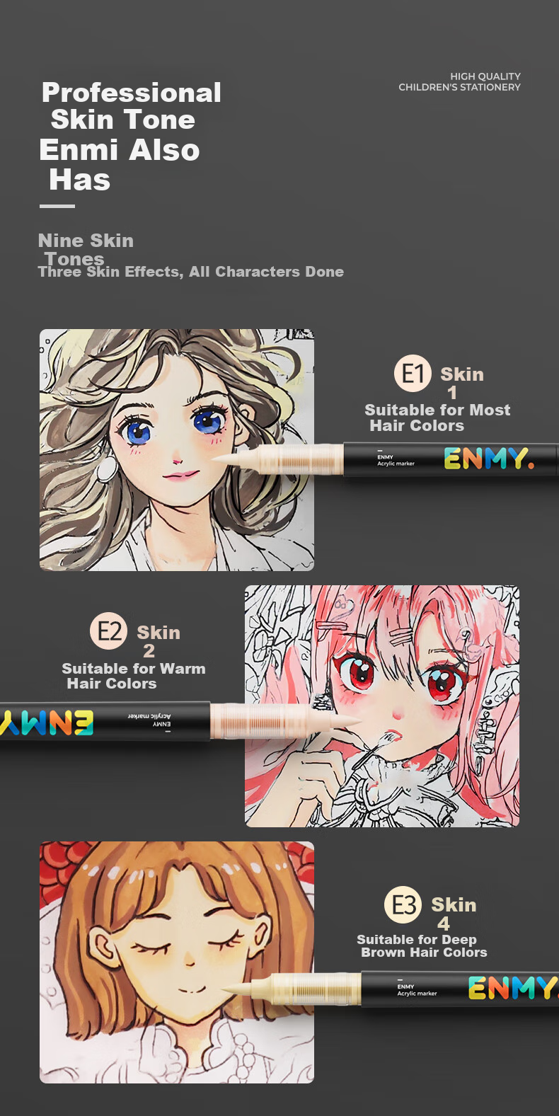 Enmi Enmy80 Colorful Mini Black Box Direct Liquid Acrylic Markers with Gift Bag, Soft Tip, Controllable Ink, Washable, Colored, for Primary School Students' Art Education, High Coverage Watercolor Pens, Birthday Gift 5