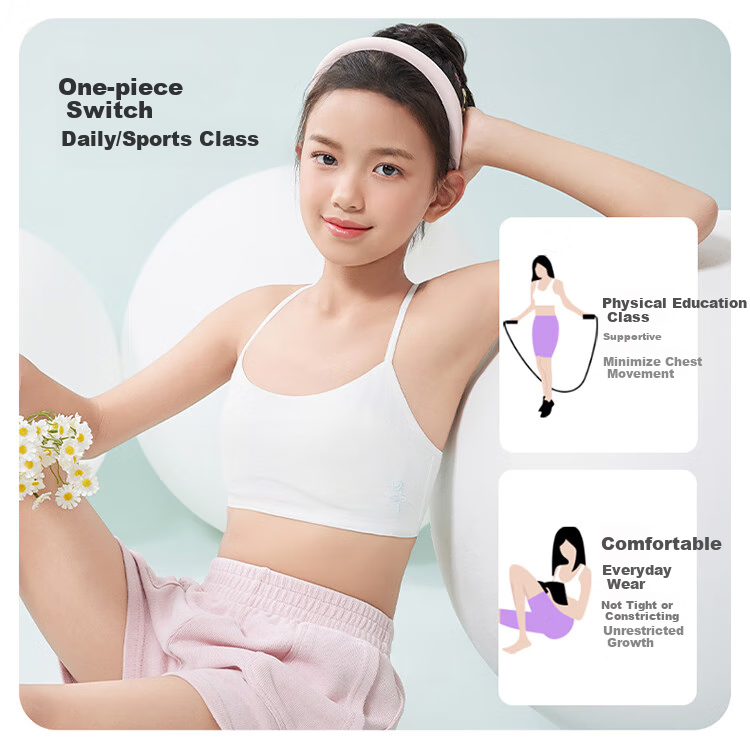 Hongdou First Stage Anti-Protrusion Children's Underwear, Developmental Period for Elementary School Girls, Thin Camisole, Young Girl Bra 11