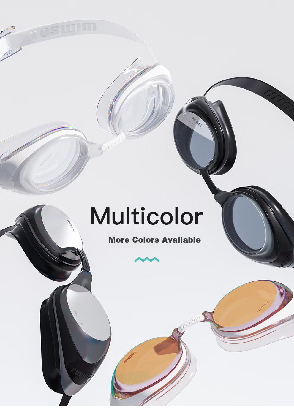 TOSWIM Swimming Goggles, Waterproof And Anti-Fog, High-Definition, Suitable for Men And Women, Large Frame, Fish Belly White, -2.00 Diopters 11