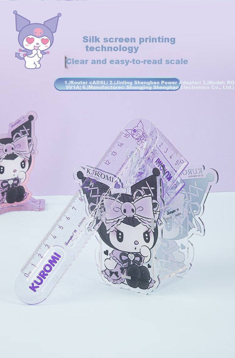 GuangBo Sanrio Student Ruler Set, Large Numbers 15cm Straight Ruler And Triangle Ruler Set, Elementary School Exam-Specific Double Wave Ruler, Random Pattern KT84731 6