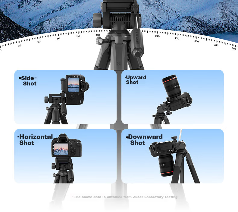Zhuoer KF126 Camera Tripod, Live Streaming Stand, Tripod, Phone Mount, Multifunctional Photography, Mirrorless Camera Shooting, Suitable for Canon, Sony, Fuji, Nikon, Floor-Standing Portable Outdoor 12
