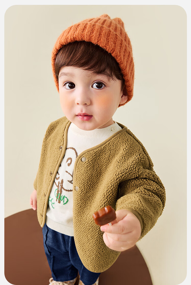 Minibala Unisex Baby Lamb Wool Thickened Coat 2025 Autumn Winter [Reversible] 13