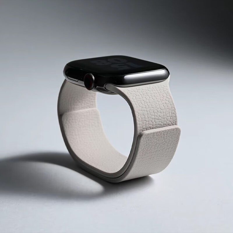 HotFire Litchi Texture Magnetic Silicone Band for Apple Watch S11/SE2/Ultra3 iWatch S10/9/8/7/6/5/4 - Black 3