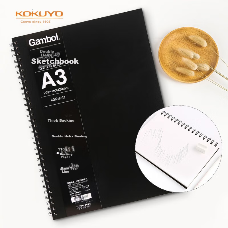 KOKUYO Gambol Student Office Double Spiral Notebook, A3/60 Sheets, 1 Book, WCN-GSK9660