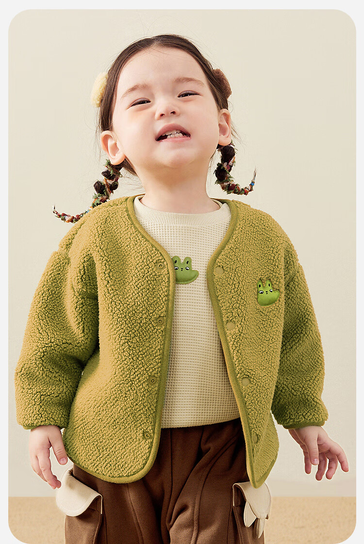 Minibala Unisex Baby Lamb Wool Thickened Coat 2025 Autumn Winter [Reversible] 11